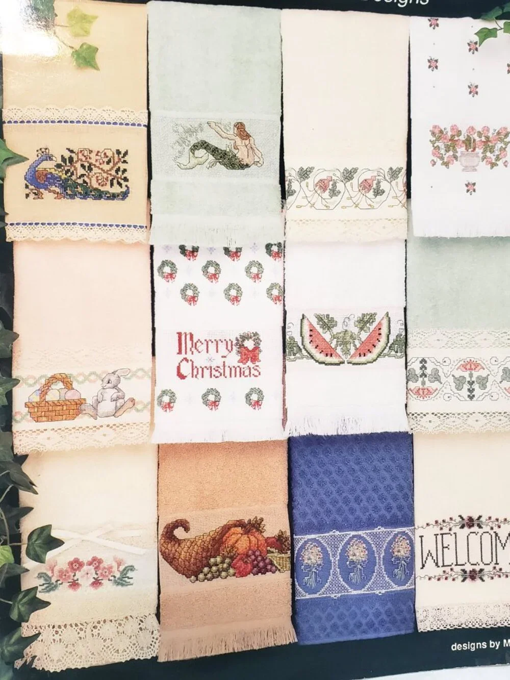 The Total Towel Book Cross Stitch Leaflet 1992 Cross My Heart CSB72 Sunflower